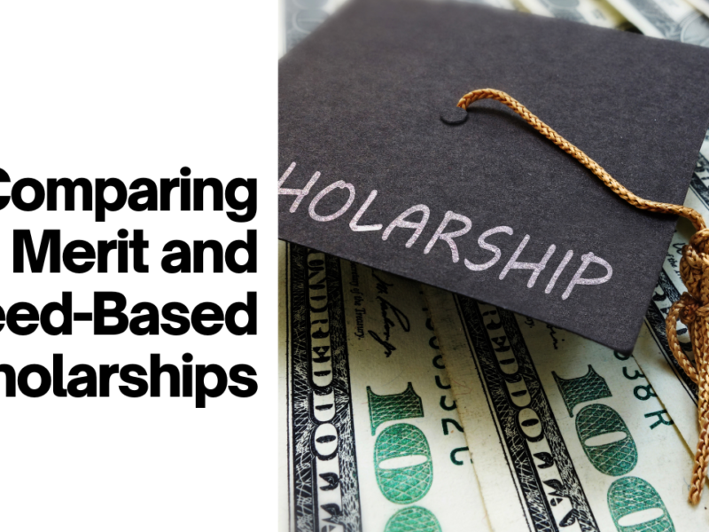 Chart comparing merit-based and need-based scholarships