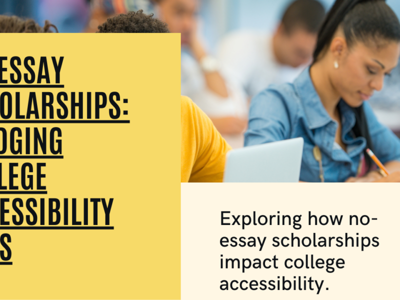 Diverse group of students applying for no-essay scholarships online